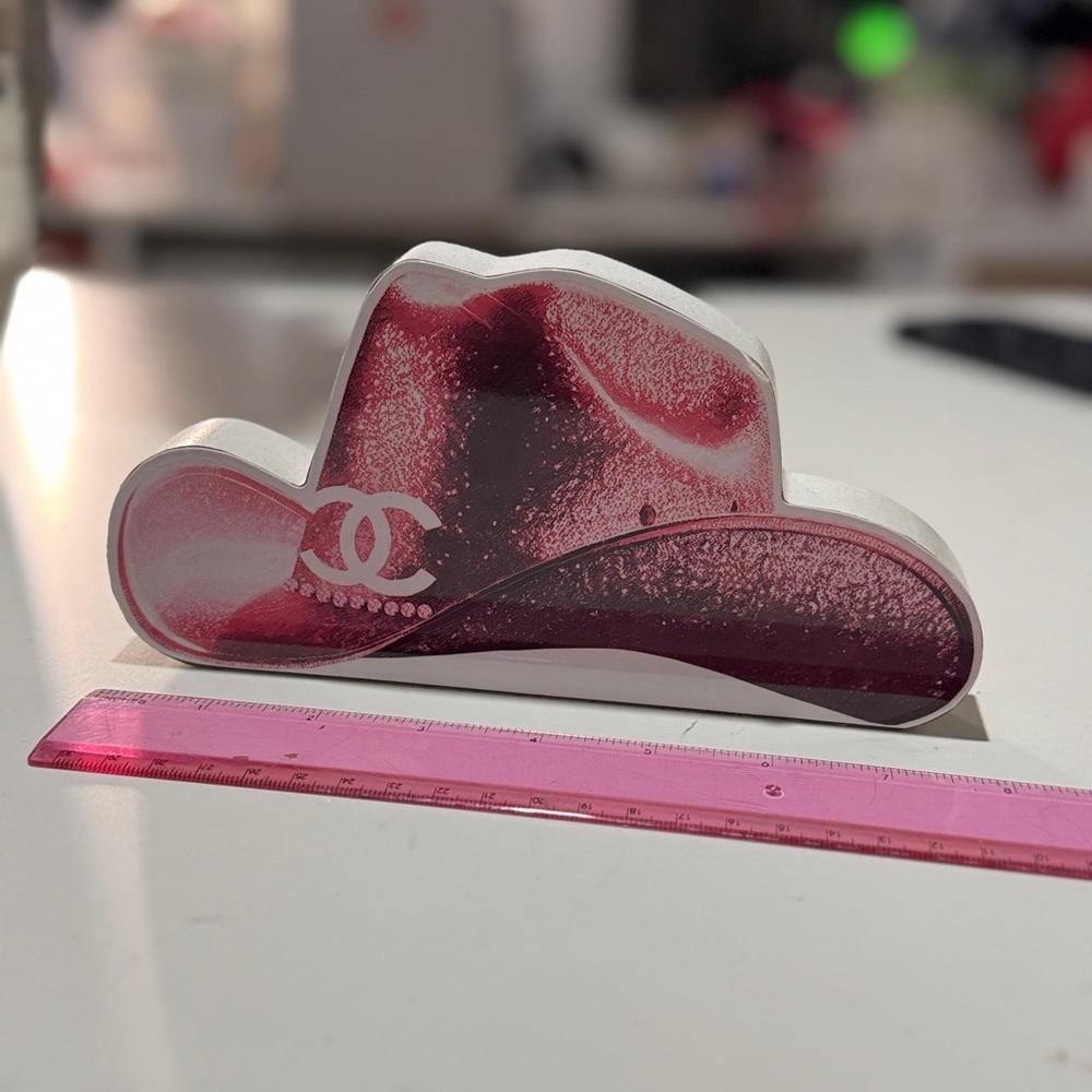 CC pink and White Cowboy Hat Decor
